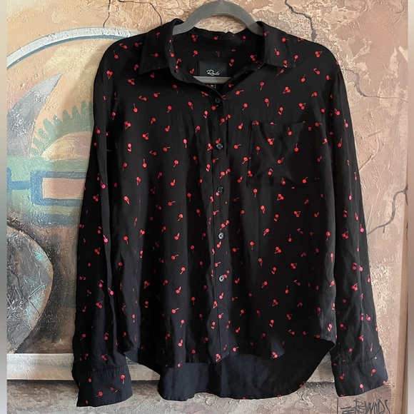 Rails Rocsi Metallic Cherry Print Shirt - Picture 1 of 12